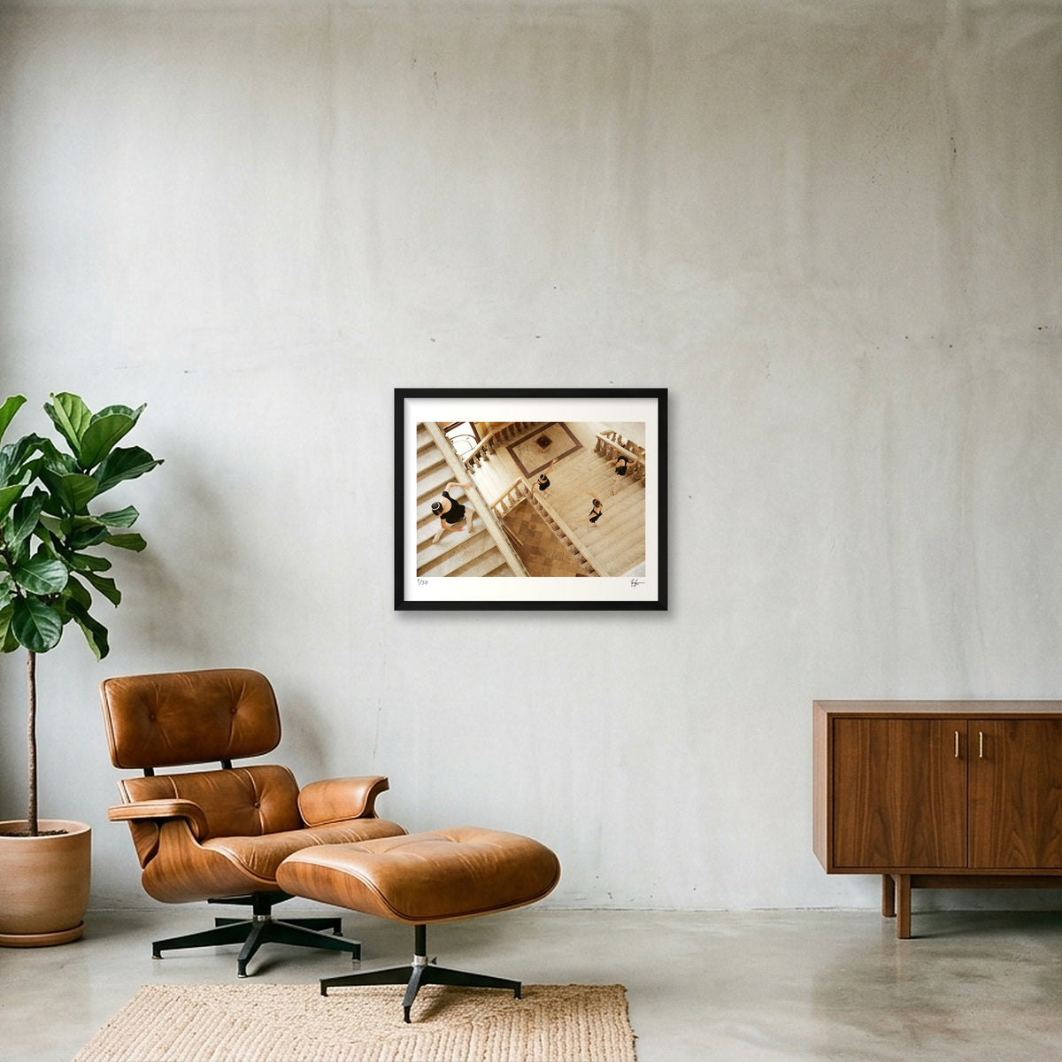 The Staircase — 50×40cm, 20×16" Black Frame
