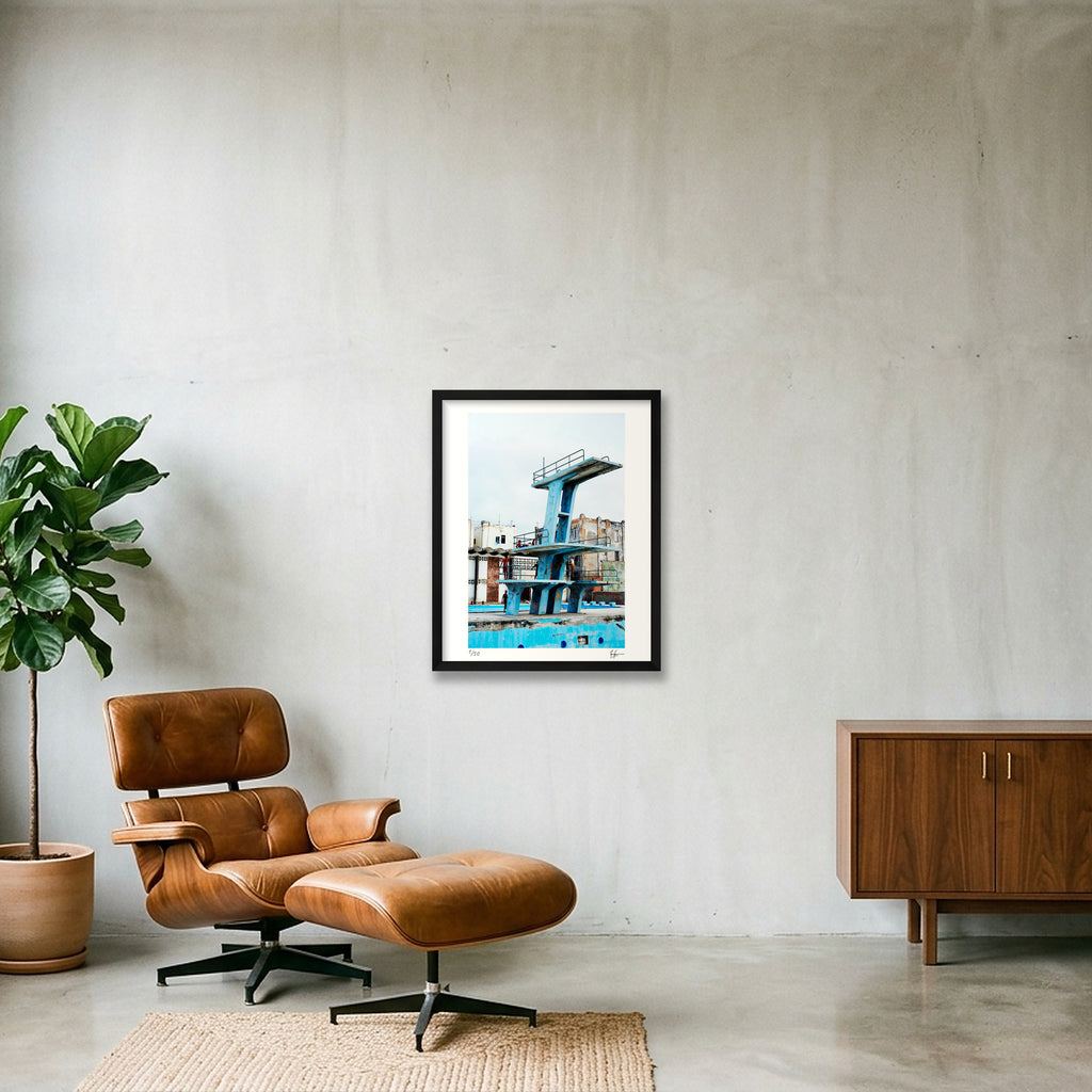 Diving Tower — 40×50cm, 16×20" Black Frame